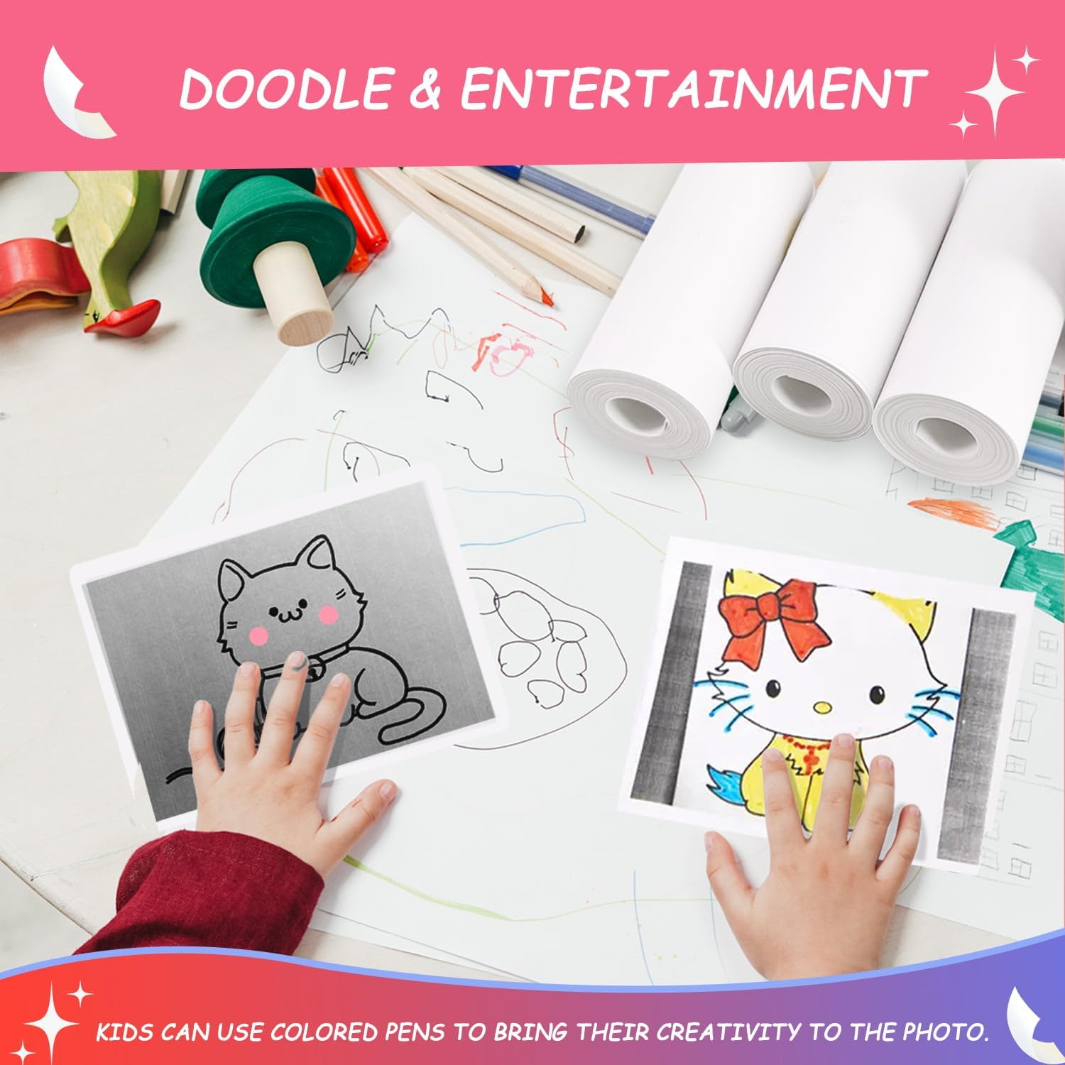 15 Rolls Instant Camera Refill Print Paper, HD Kidizoom Print Camera Paper Refill for Most Kids Instant Camera (57X25Mm)